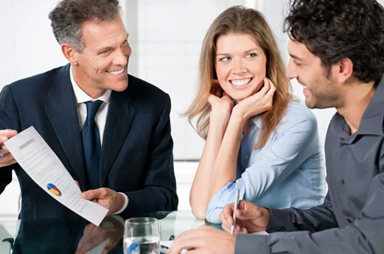 Homeowners meeting with a public adjuster